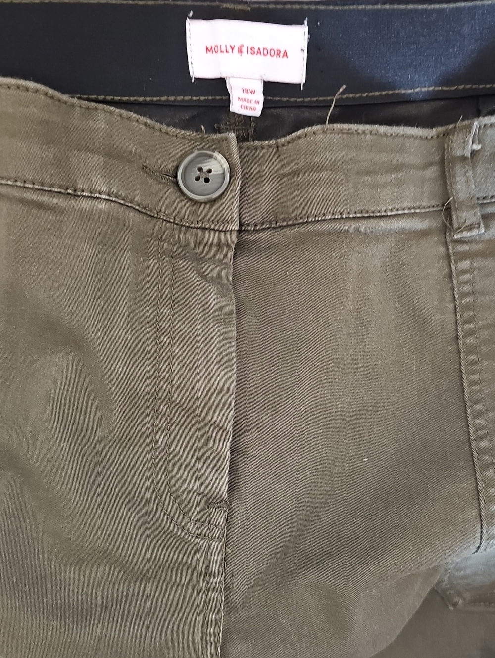 Molly & Isadora Olive Green Women's Trousers